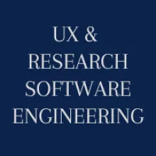 UX and Research Software Engineering on blue background